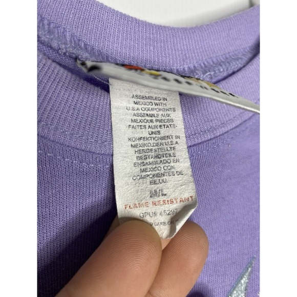 Walt Disney World Vintage Sleepwear Tinker Bell Sleep Shirt Purple M/L *read* - Picture 7 of 7